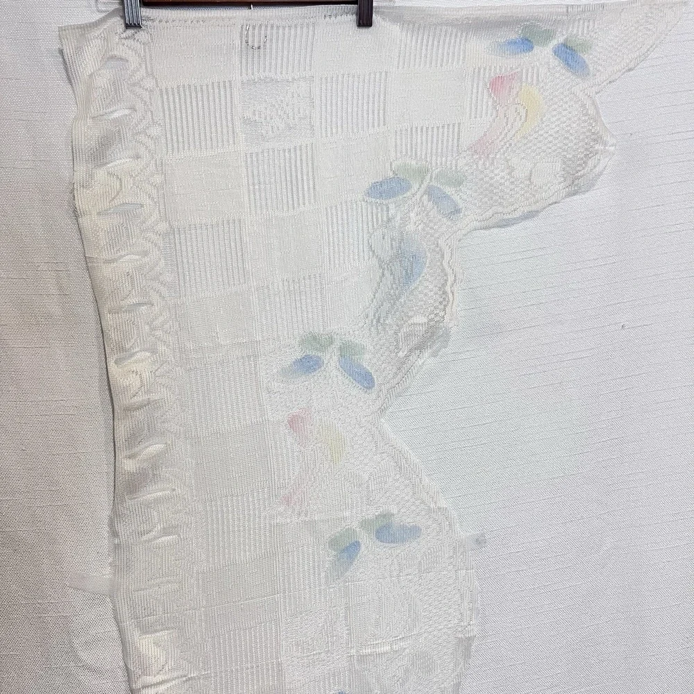 VTG Butterfly Bird Colored‎ Sheer Lace Curtain Valance 28
